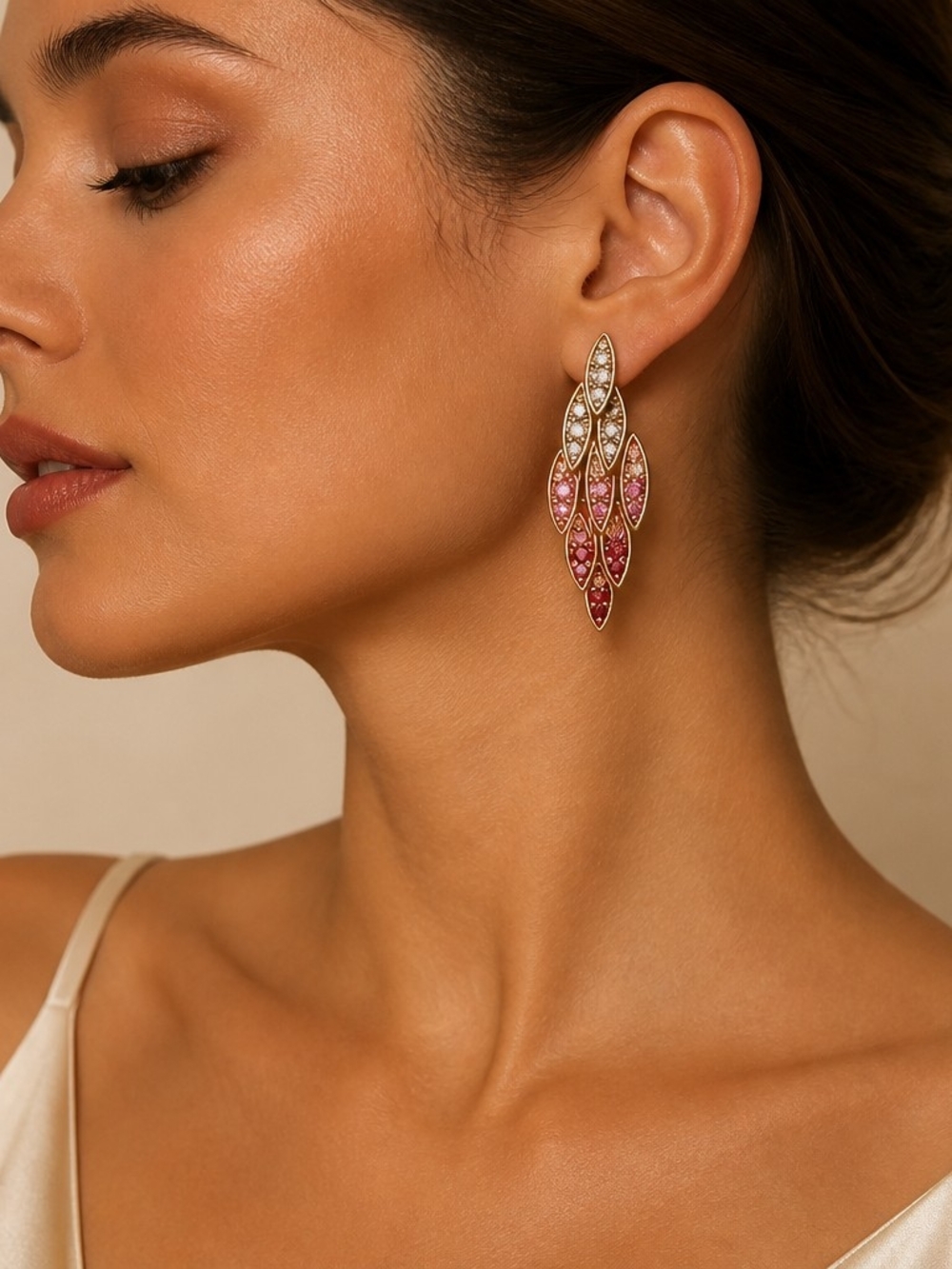 Pink Gradient Drop Earrings